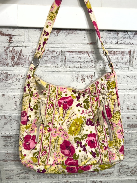 Vera Bradley Handbags - Vera Bradley Floral Quilted Pink Purse Shoulder Bag Make Me Blush Retired Print